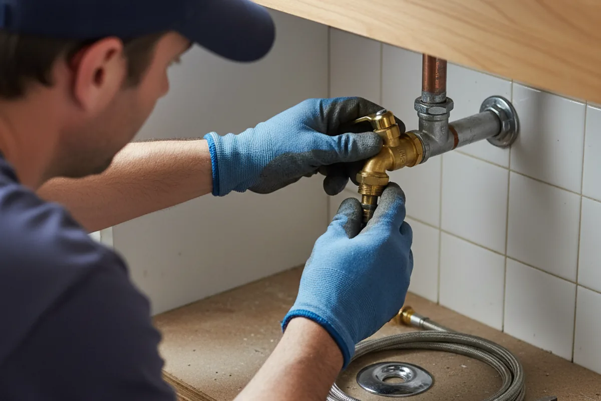 Shutoff valve and fitting work during Faucet and Fixture Repair in Oldenburg